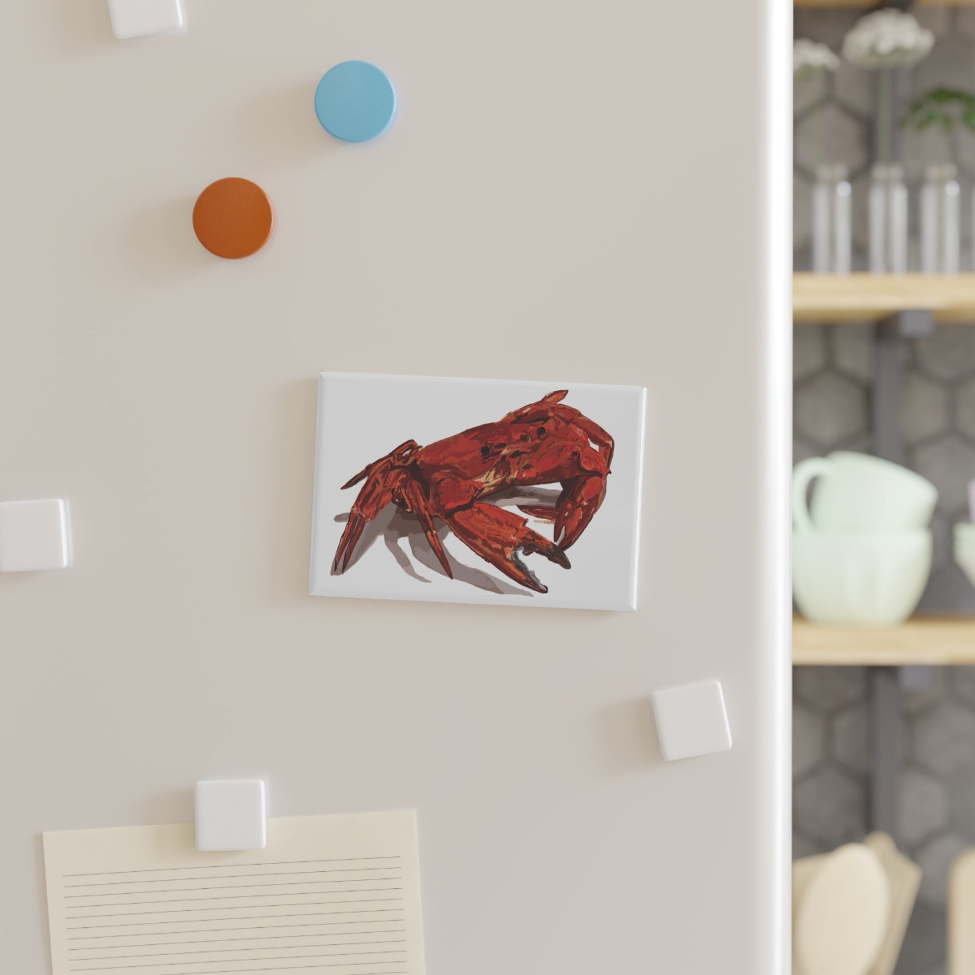 Red Crab - Button Magnet - Fun Kitchen Decor (1 & 10 pcs) - Blue Cava