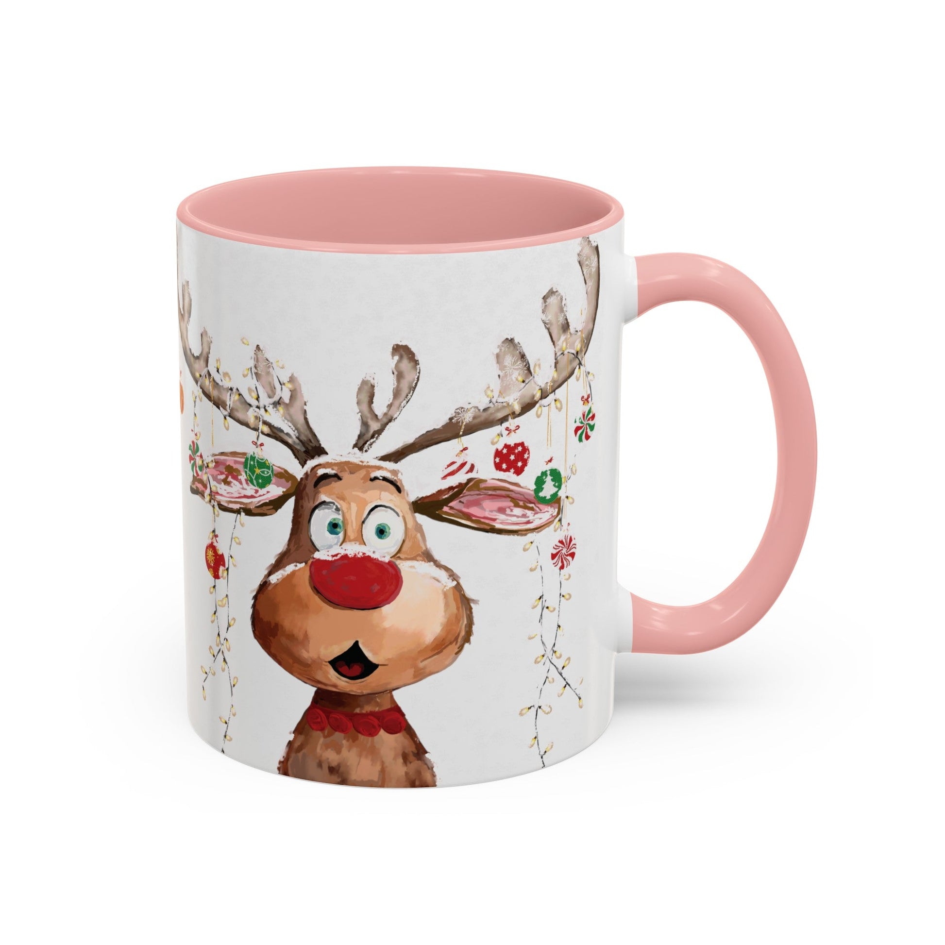 Reindeer Two Tone Accent Coffee Mug (11oz, 15oz) - Blue Cava