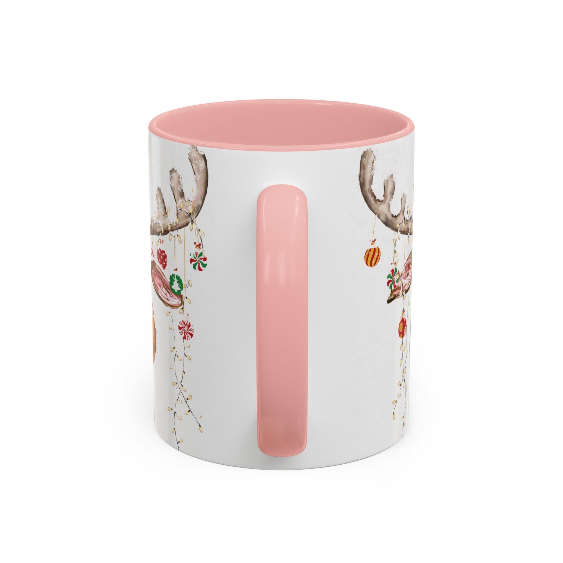 Reindeer Two Tone Accent Coffee Mug (11oz, 15oz) - Blue Cava