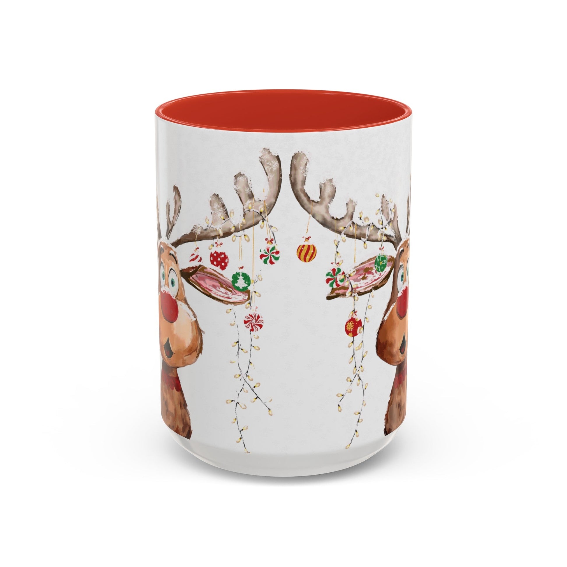 Reindeer Two Tone Accent Coffee Mug (11oz, 15oz) - Blue Cava