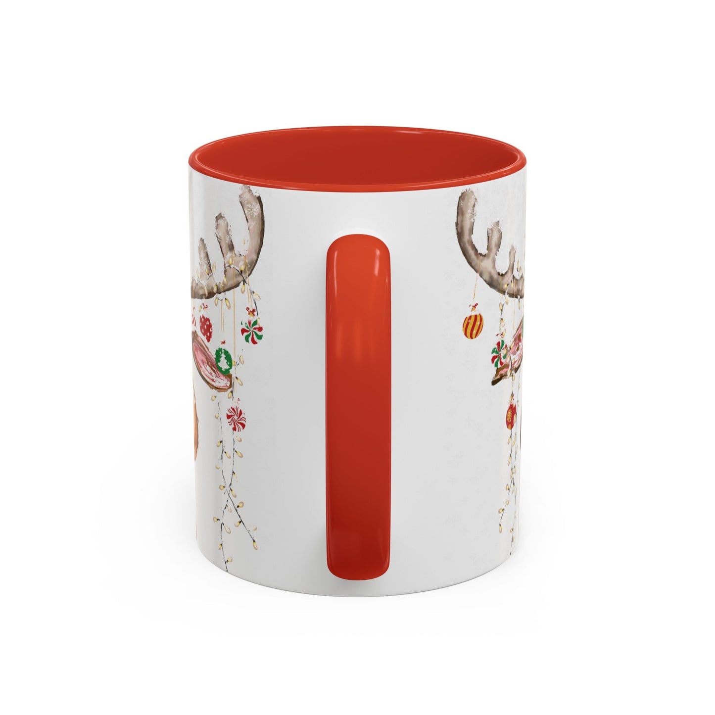 Reindeer Two Tone Accent Coffee Mug (11oz, 15oz) - Blue Cava