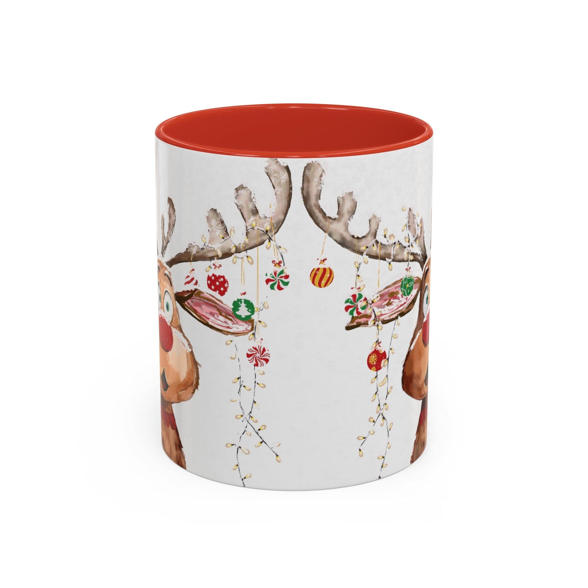 Reindeer Two Tone Accent Coffee Mug (11oz, 15oz) - Blue Cava