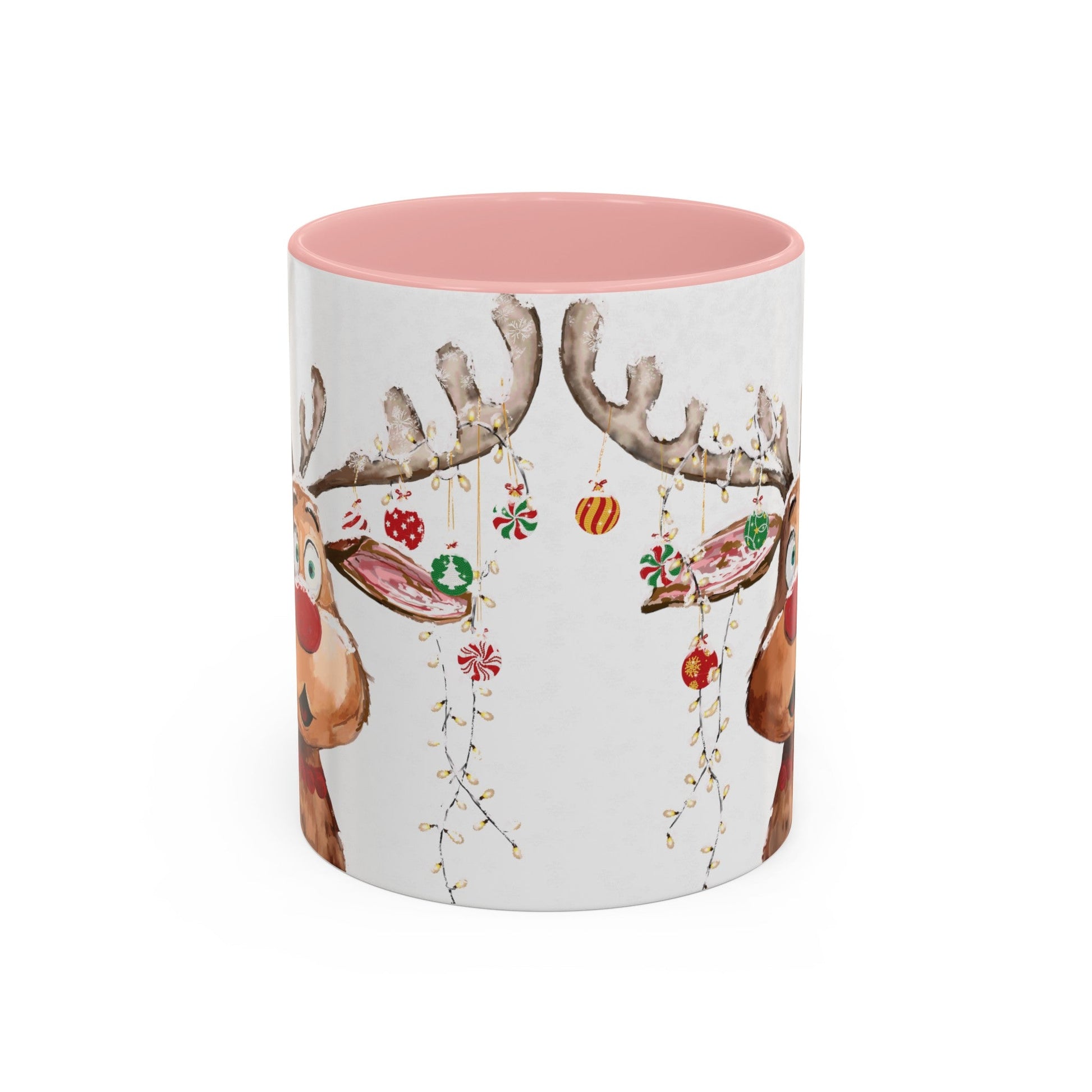 Reindeer Two Tone Accent Coffee Mug (11oz, 15oz) - Blue Cava