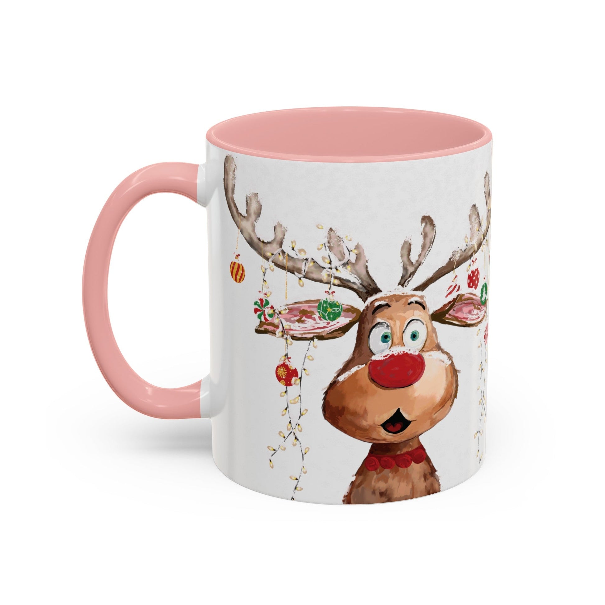 Reindeer Two Tone Accent Coffee Mug (11oz, 15oz) - Blue Cava