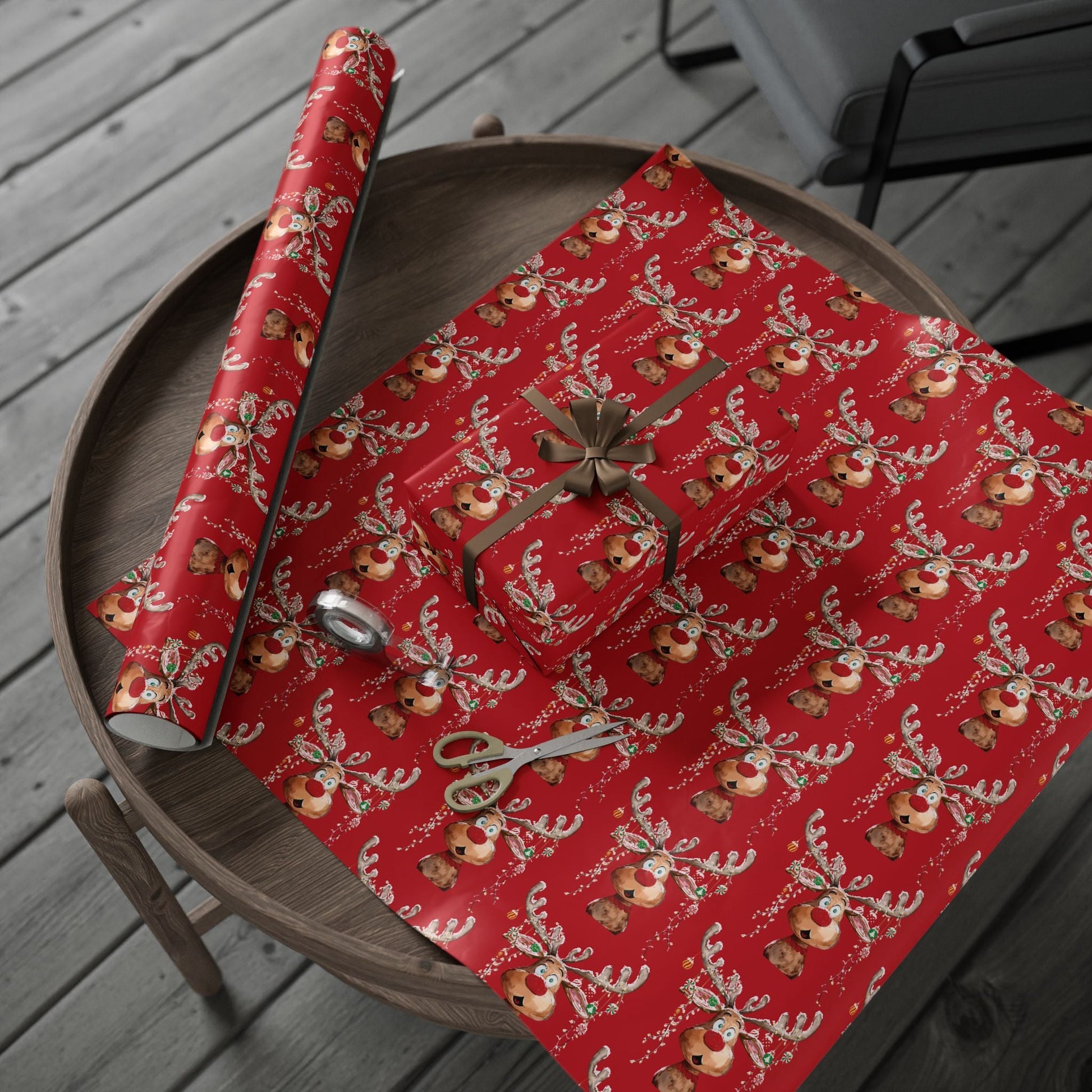 Reindeer Wrapping Papers - Blue Cava