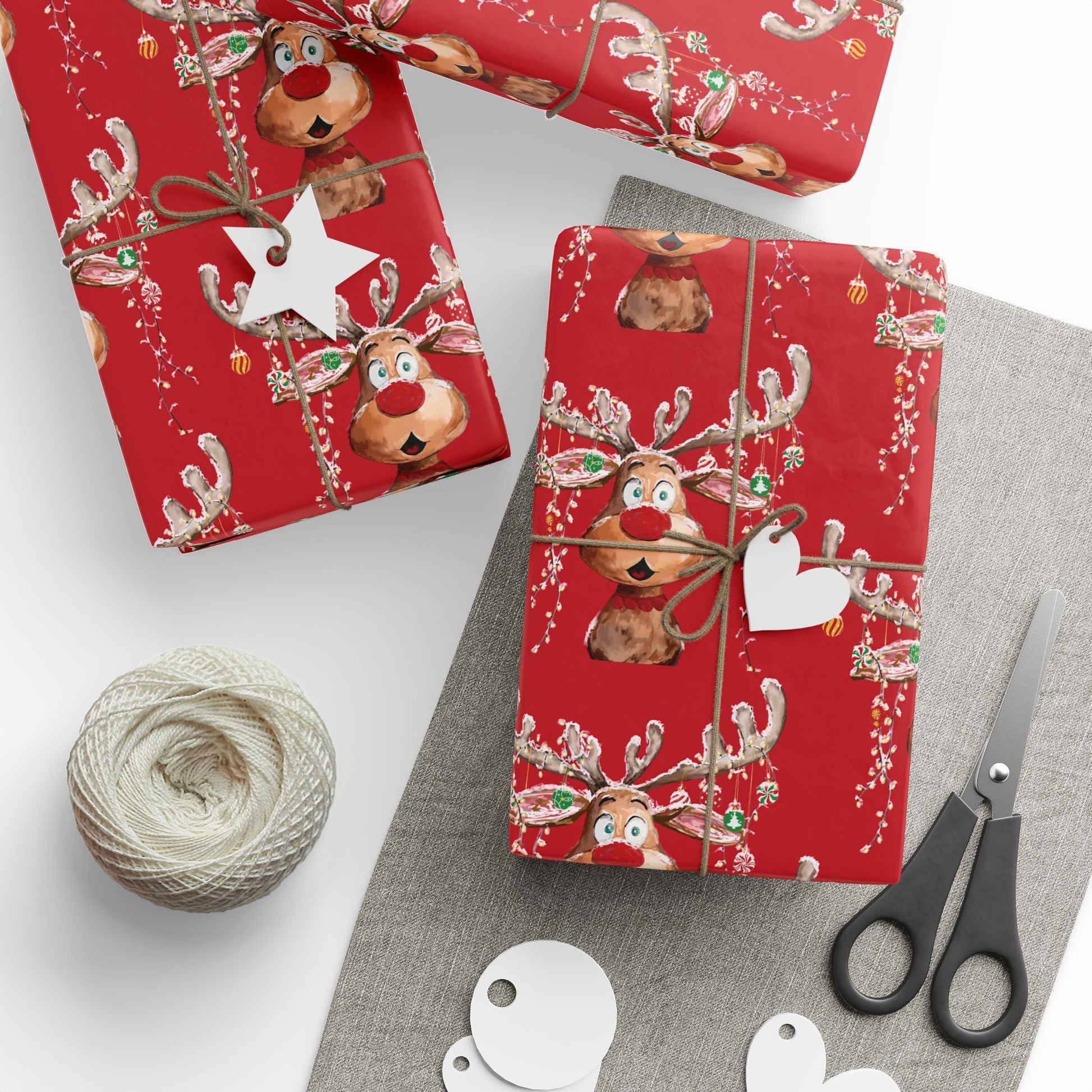 Reindeer Wrapping Papers - Blue Cava