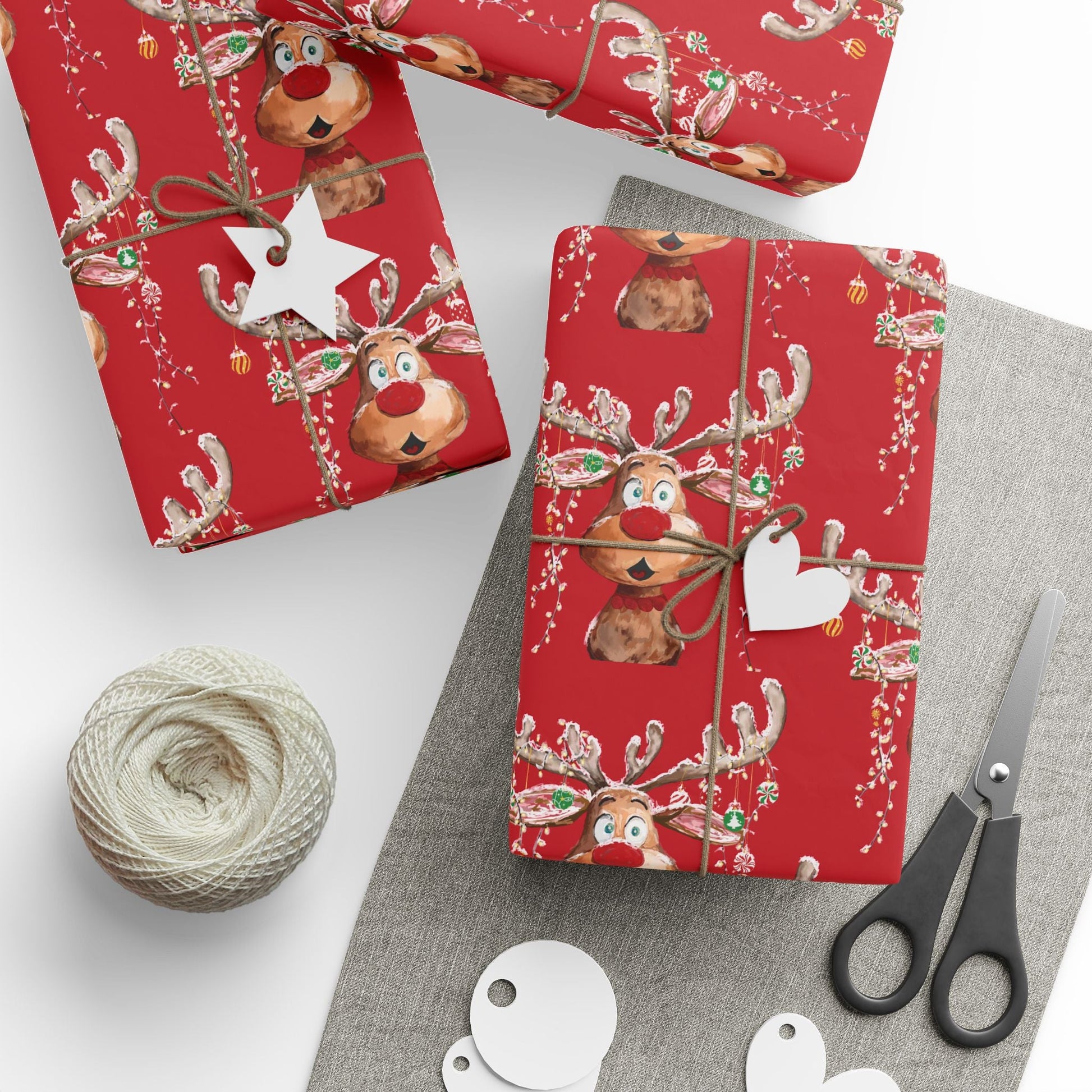 Reindeer Wrapping Papers - Blue Cava