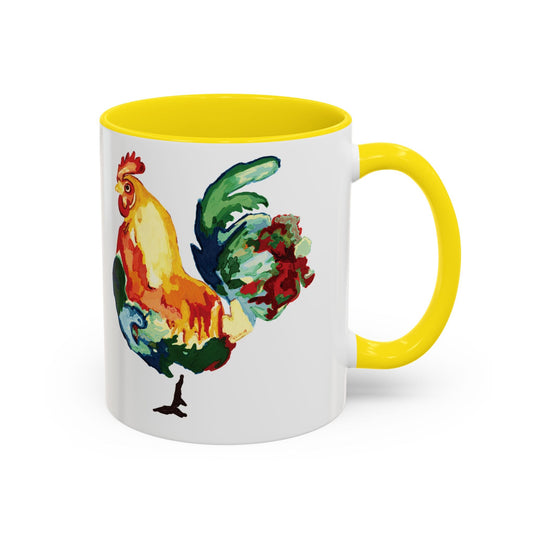 Rooster Two Tone Ceramic Coffee Mug (11oz & 15oz) - Blue Cava