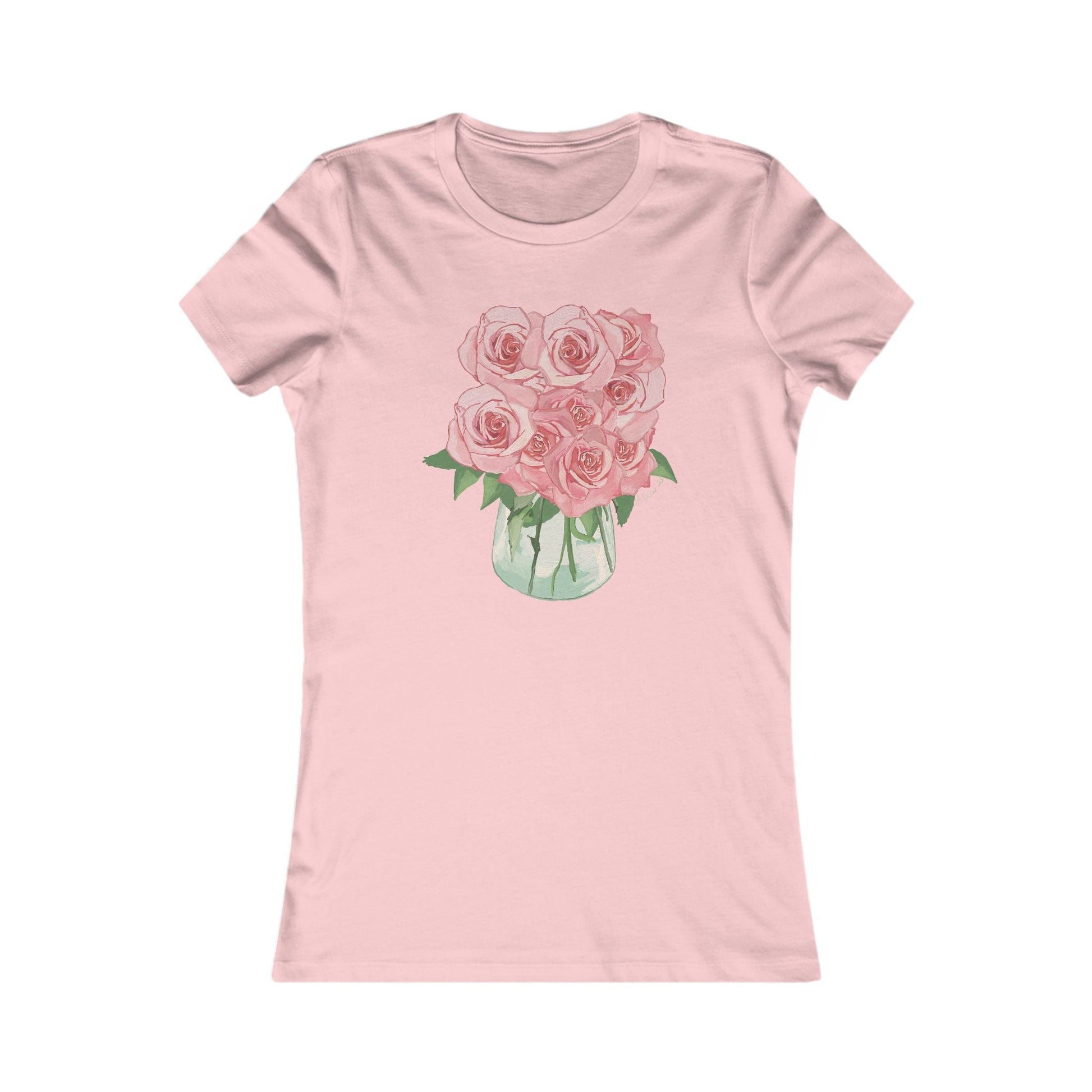 Roses Bouquet Bella Canvas Tee - Blue Cava