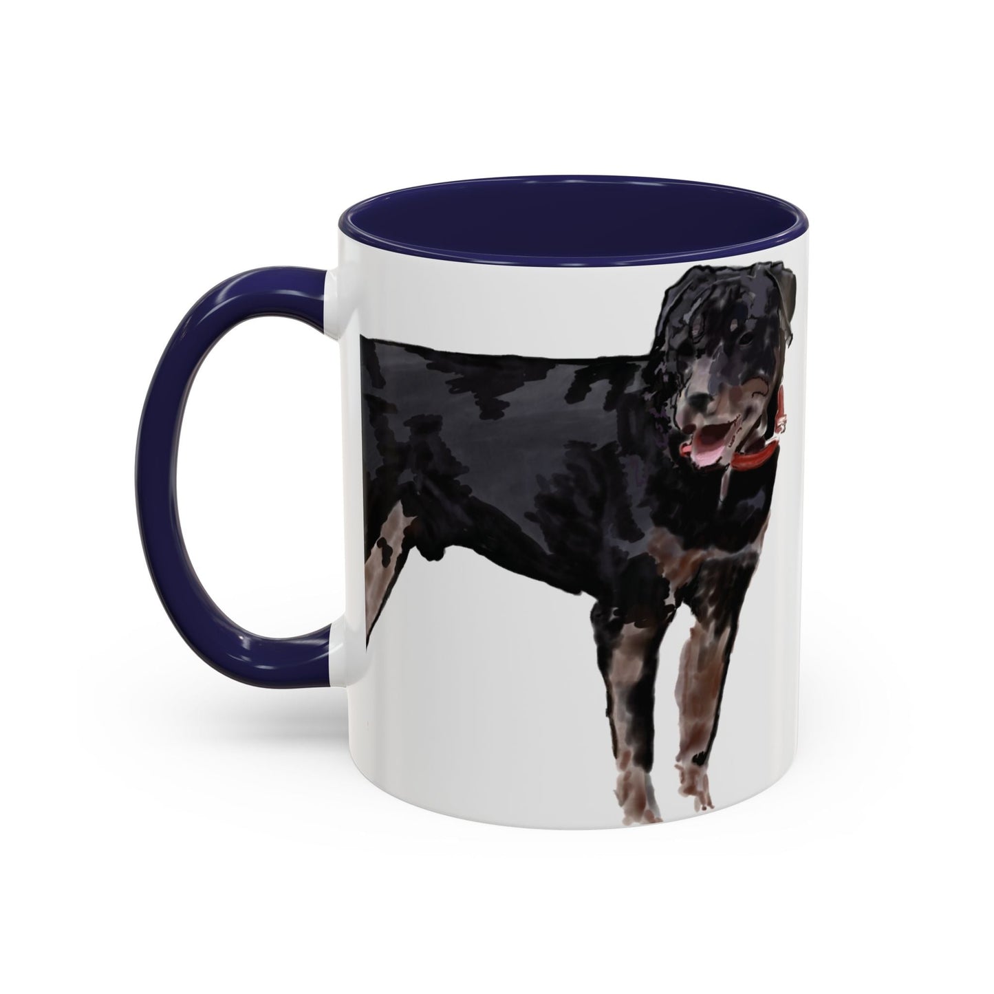 Rottweiler Two Tone Coffee Mug (11oz & 15oz) - Blue Cava