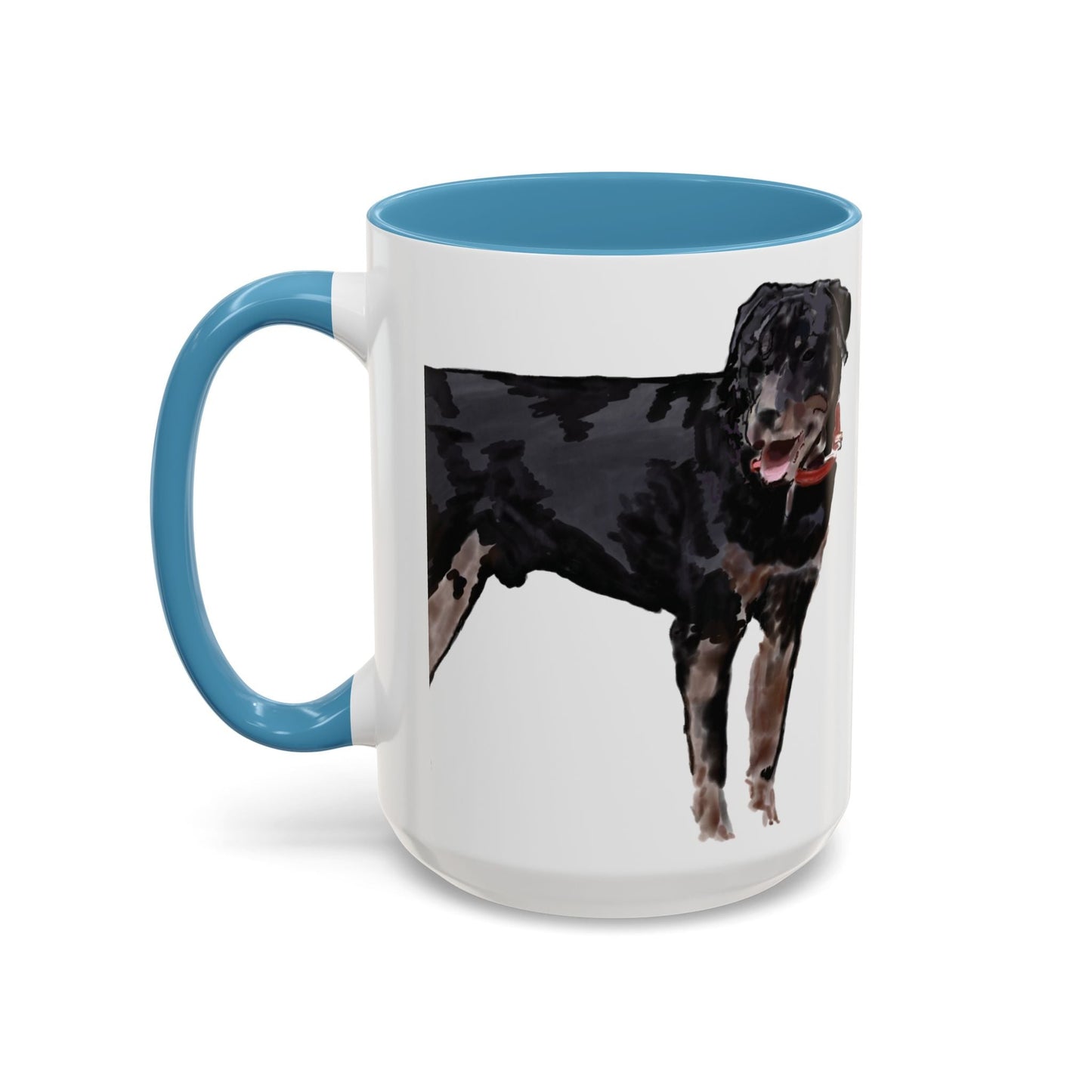 Rottweiler Two Tone Coffee Mug (11oz & 15oz) - Blue Cava