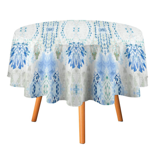 Round Tablecloth on Round Table - Blue Cava