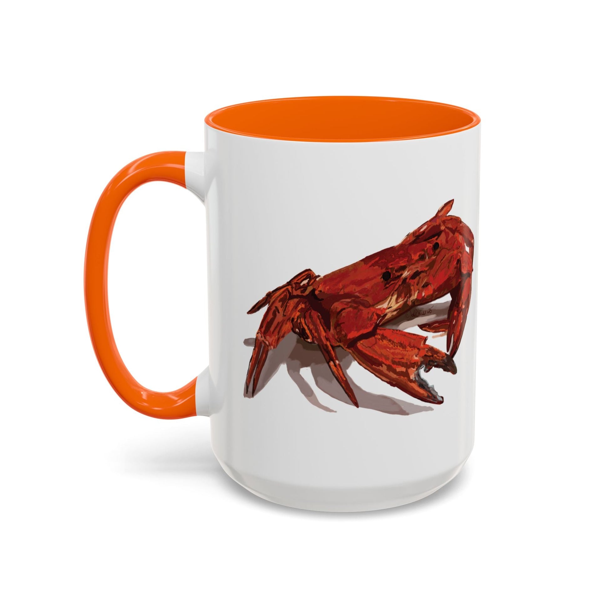 Rustic Crab Accent Coffee Mug - Fun Seafood Lover Gift (11oz, 15oz) - Blue Cava