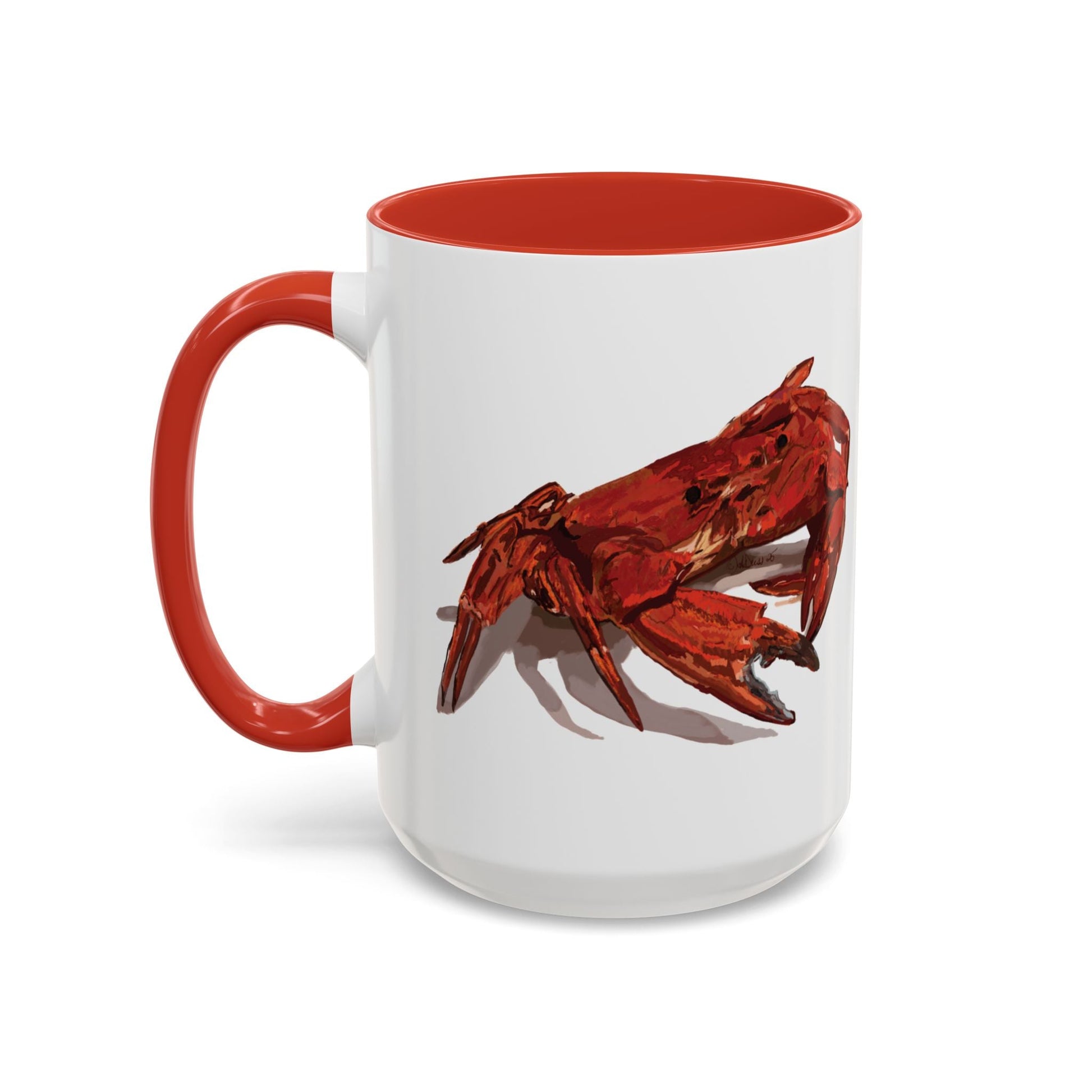 Rustic Crab Accent Coffee Mug - Fun Seafood Lover Gift (11oz, 15oz) - Blue Cava