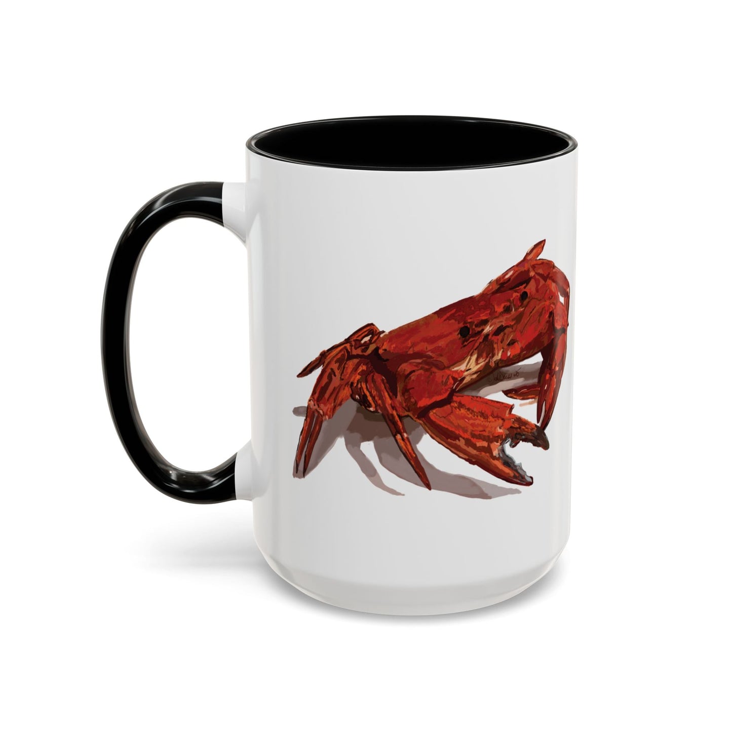 Rustic Crab Accent Coffee Mug - Fun Seafood Lover Gift (11oz, 15oz) - Blue Cava