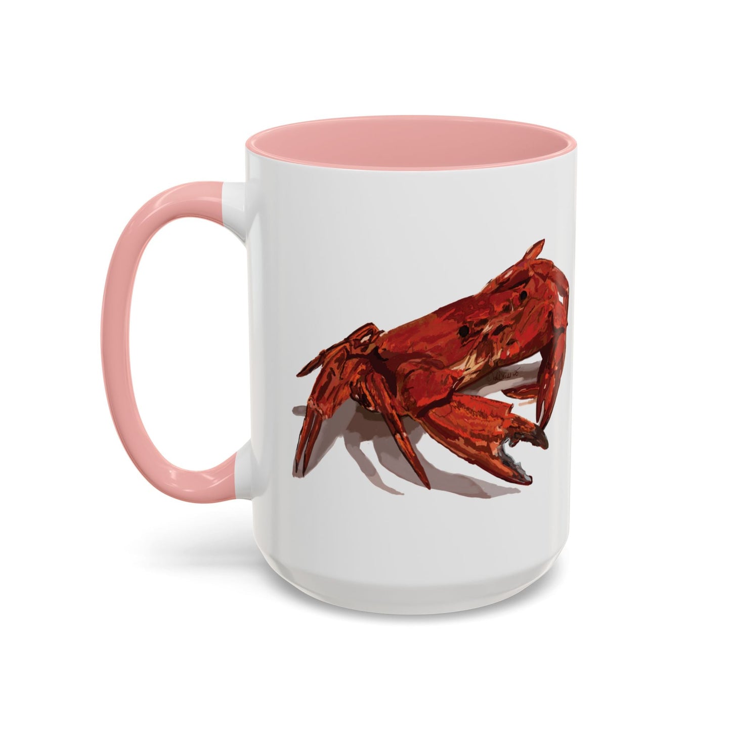 Rustic Crab Accent Coffee Mug - Fun Seafood Lover Gift (11oz, 15oz) - Blue Cava