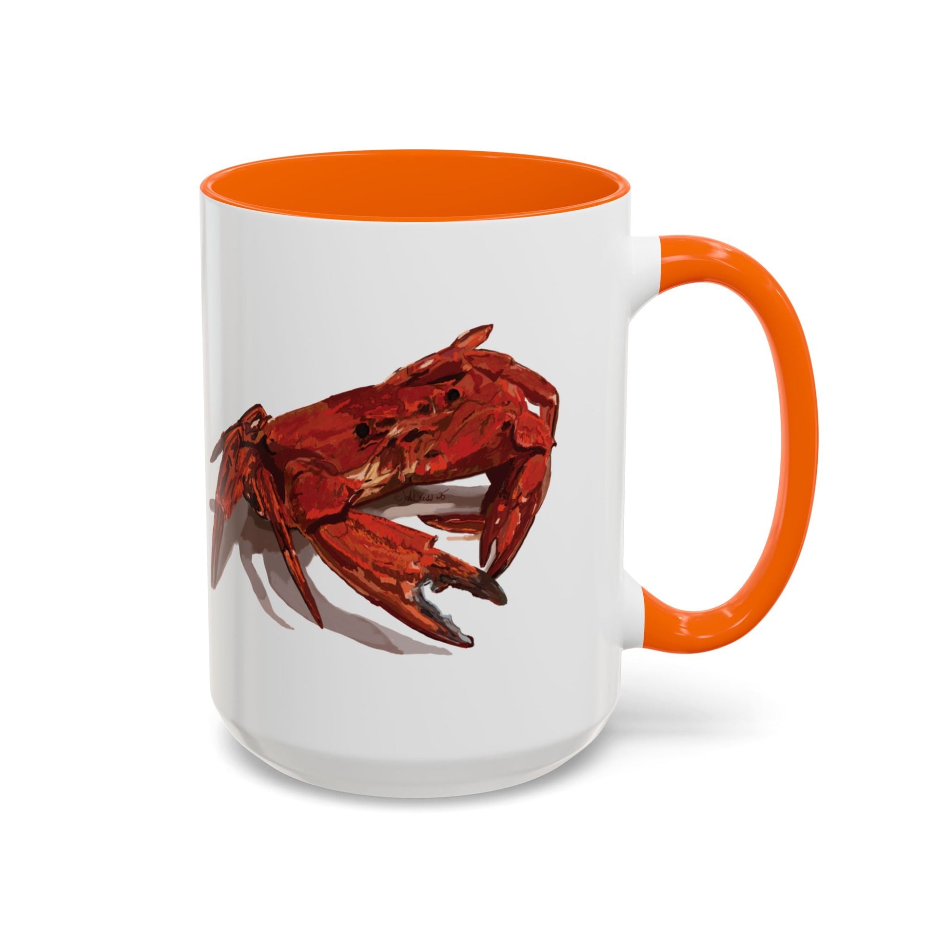 Rustic Crab Accent Coffee Mug - Fun Seafood Lover Gift (11oz, 15oz) - Blue Cava