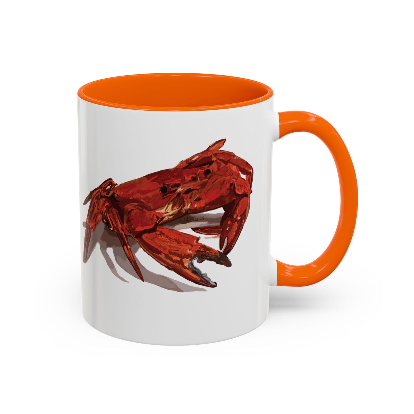 Rustic Crab Accent Coffee Mug - Fun Seafood Lover Gift (11oz, 15oz) - Blue Cava