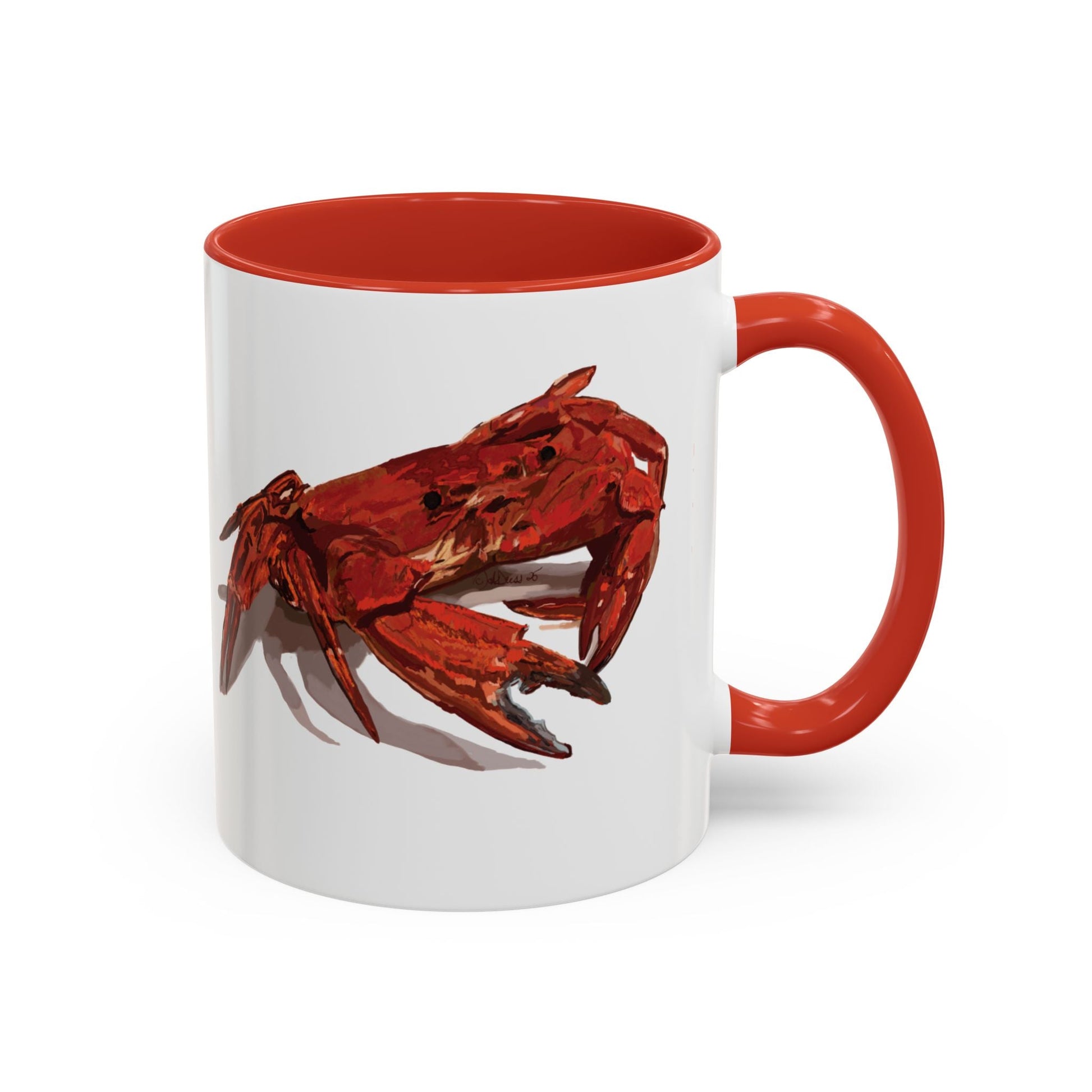 Rustic Crab Accent Coffee Mug - Fun Seafood Lover Gift (11oz, 15oz) - Blue Cava