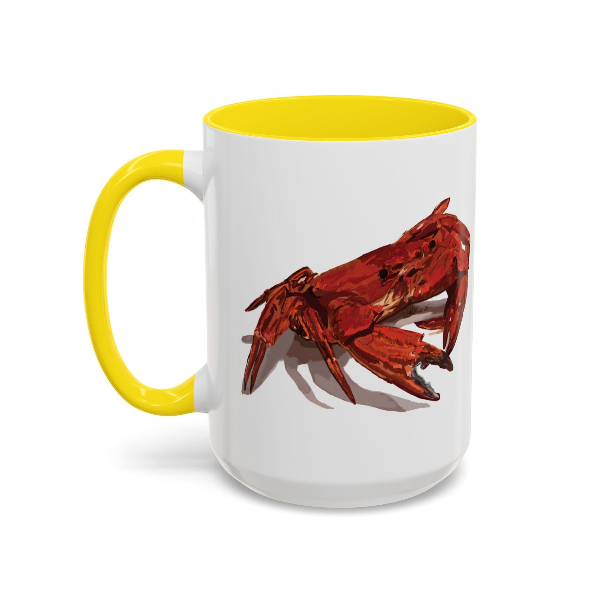 Rustic Crab Accent Coffee Mug - Fun Seafood Lover Gift (11oz, 15oz) - Blue Cava