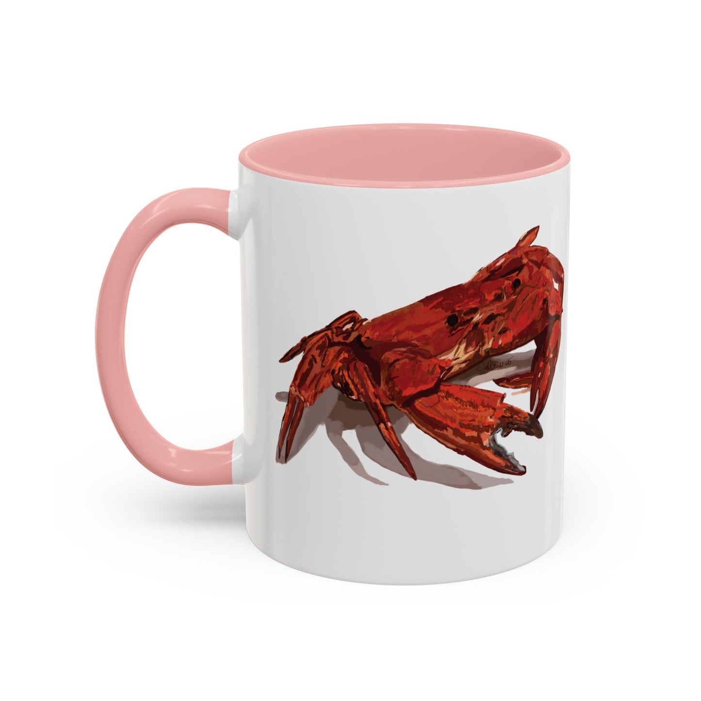 Rustic Crab Accent Coffee Mug - Fun Seafood Lover Gift (11oz, 15oz) - Blue Cava