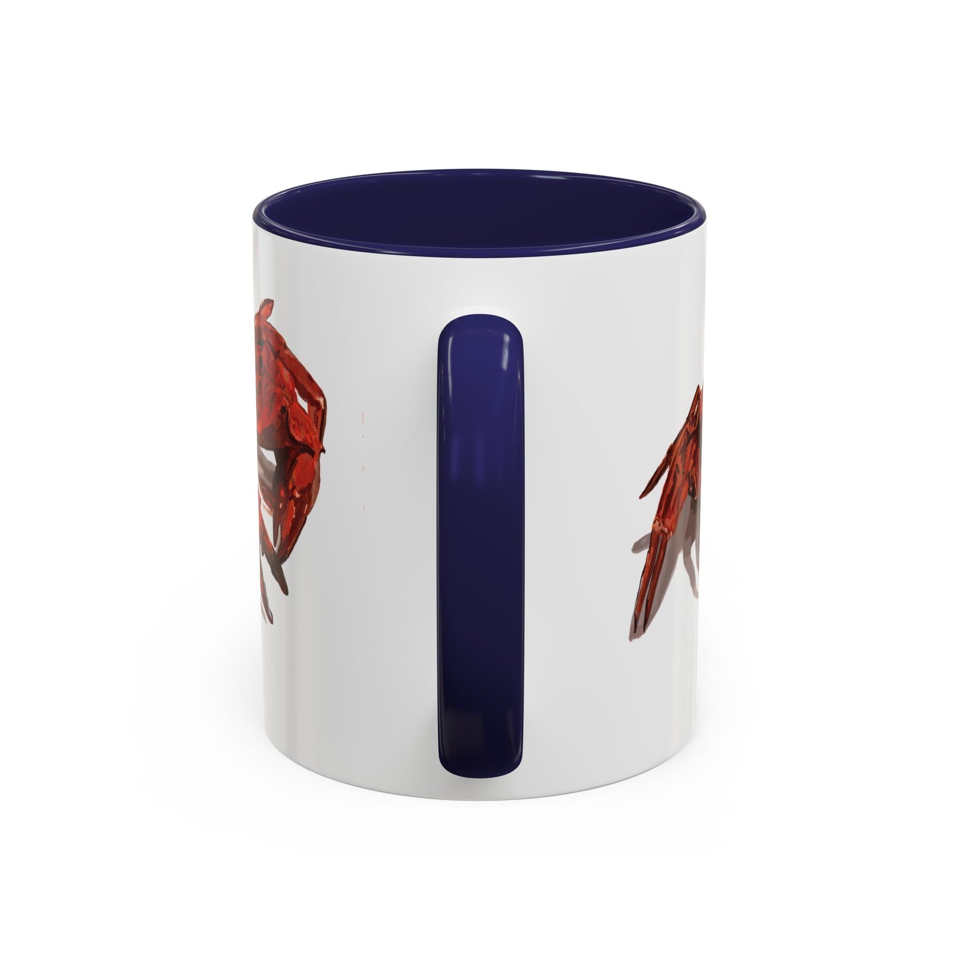 Rustic Crab Accent Coffee Mug - Fun Seafood Lover Gift (11oz, 15oz) - Blue Cava