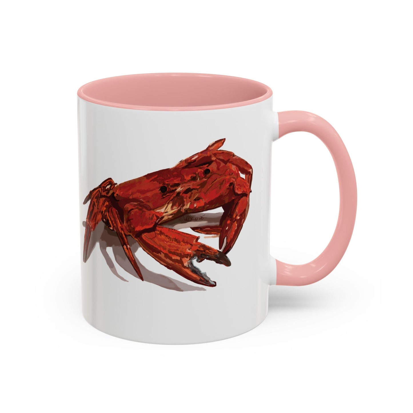 Rustic Crab Accent Coffee Mug - Fun Seafood Lover Gift (11oz, 15oz) - Blue Cava