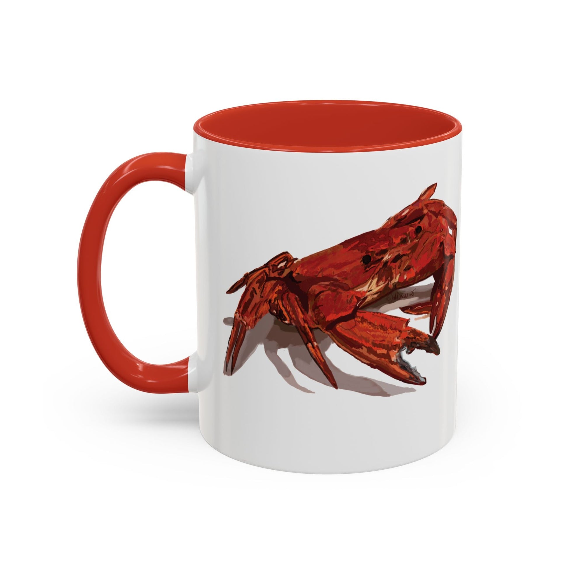 Rustic Crab Accent Coffee Mug - Fun Seafood Lover Gift (11oz, 15oz) - Blue Cava