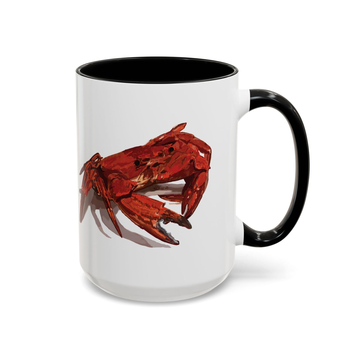 Rustic Crab Accent Coffee Mug - Fun Seafood Lover Gift (11oz, 15oz) - Blue Cava