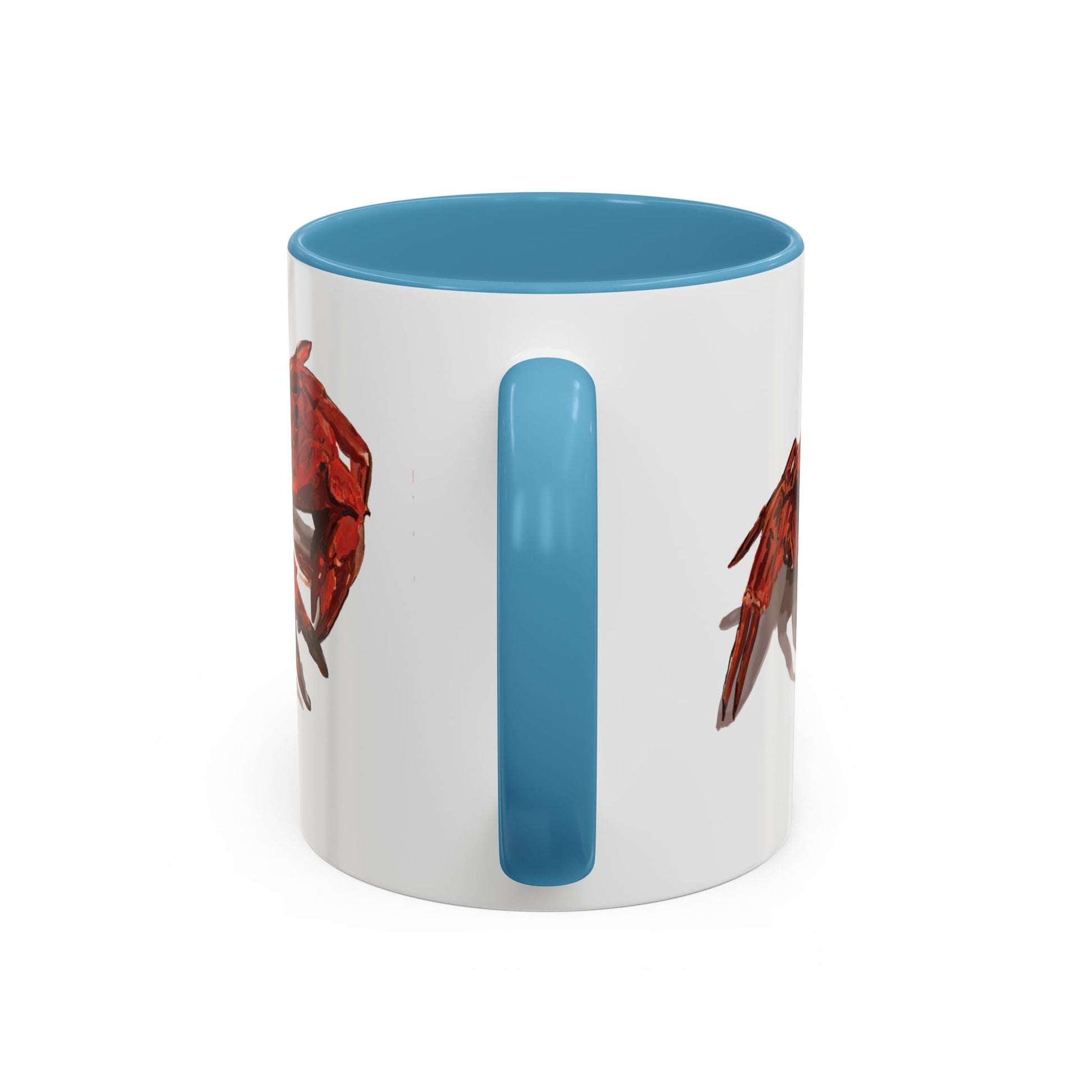 Rustic Crab Accent Coffee Mug - Fun Seafood Lover Gift (11oz, 15oz) - Blue Cava