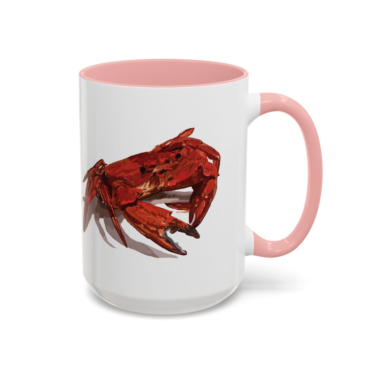 Rustic Crab Accent Coffee Mug - Fun Seafood Lover Gift (11oz, 15oz) - Blue Cava