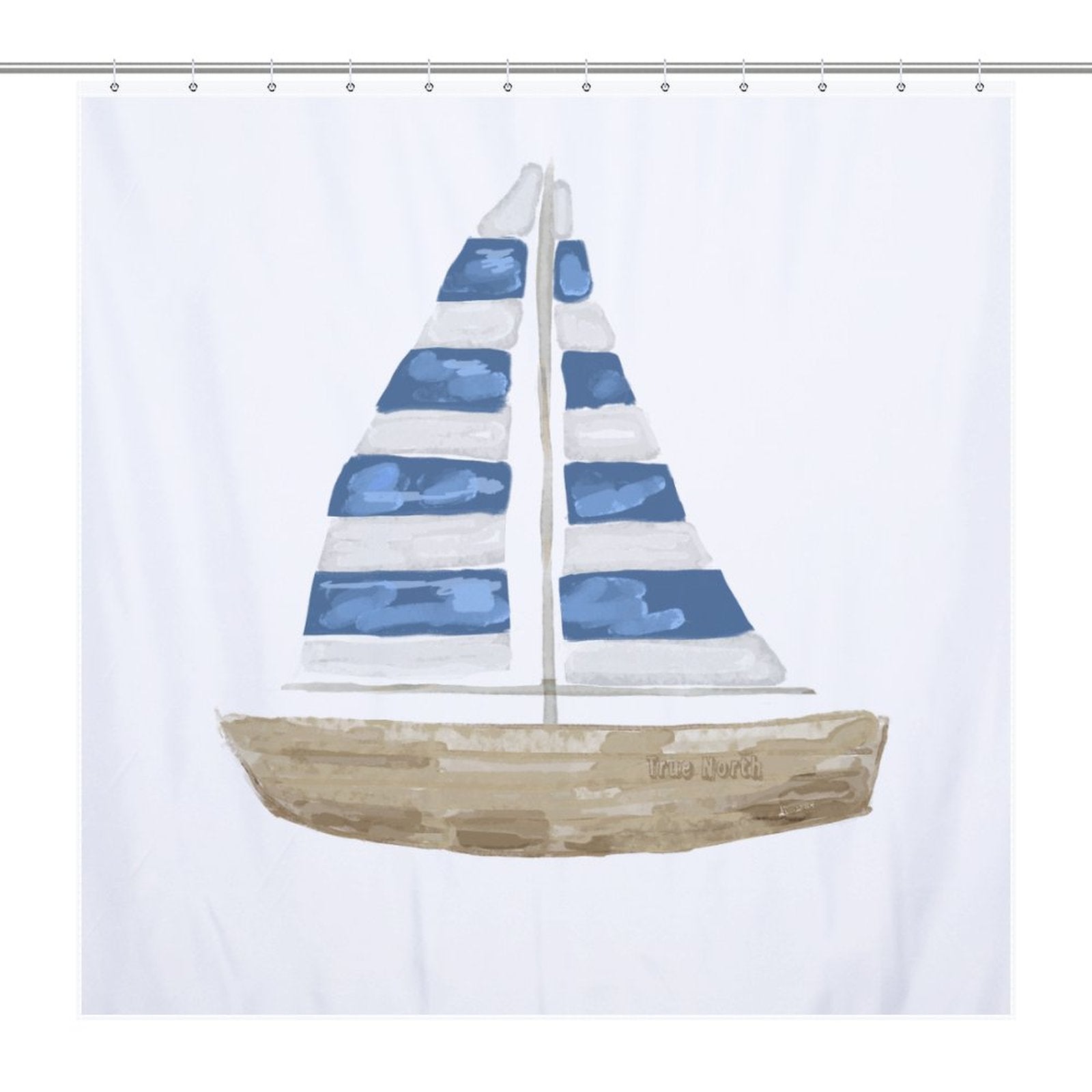 Sailboat Shower Curtain - Blue Cava