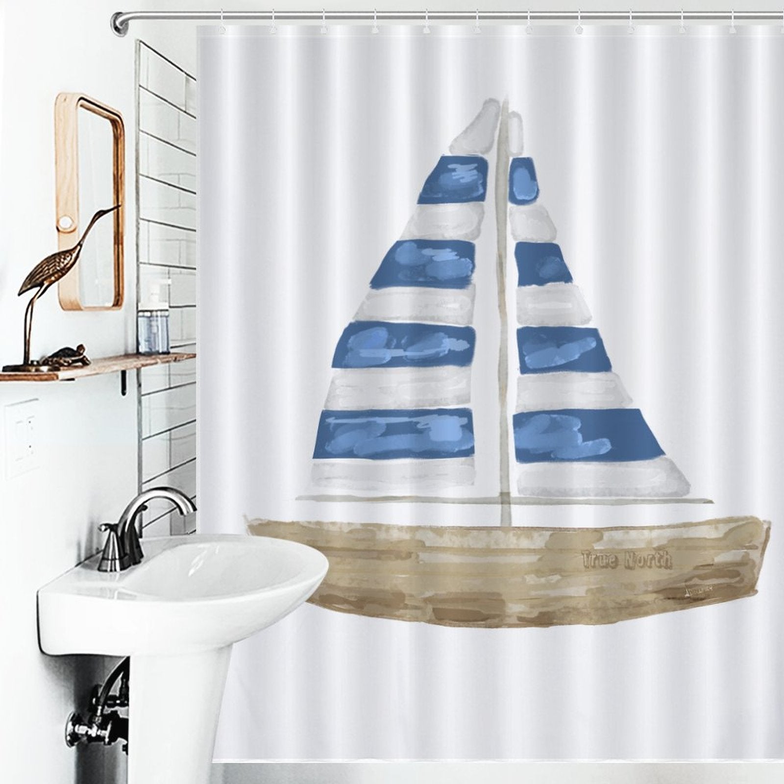 Sailboat Shower Curtain - Blue Cava