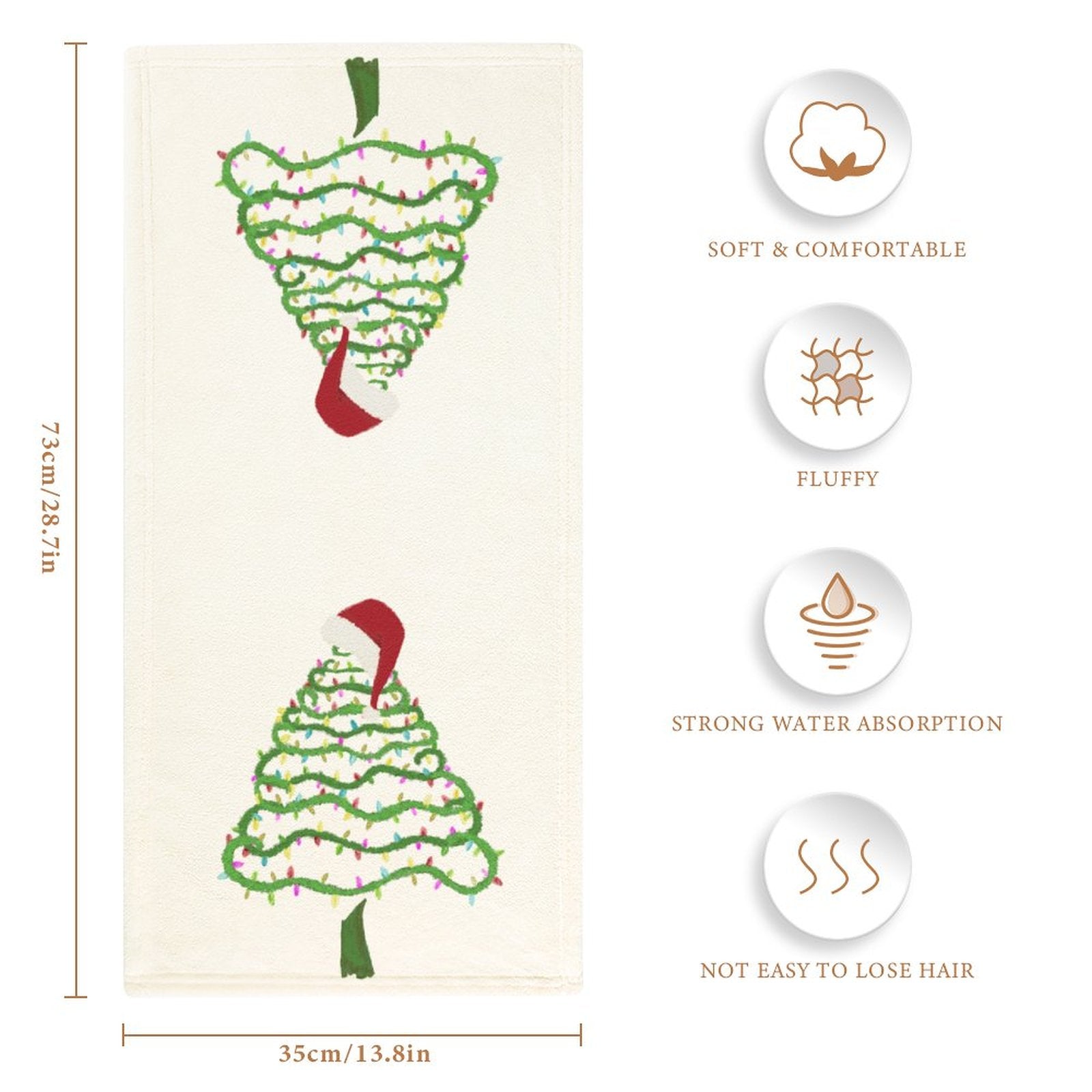 Santa Tree Hand Towel - Blue Cava