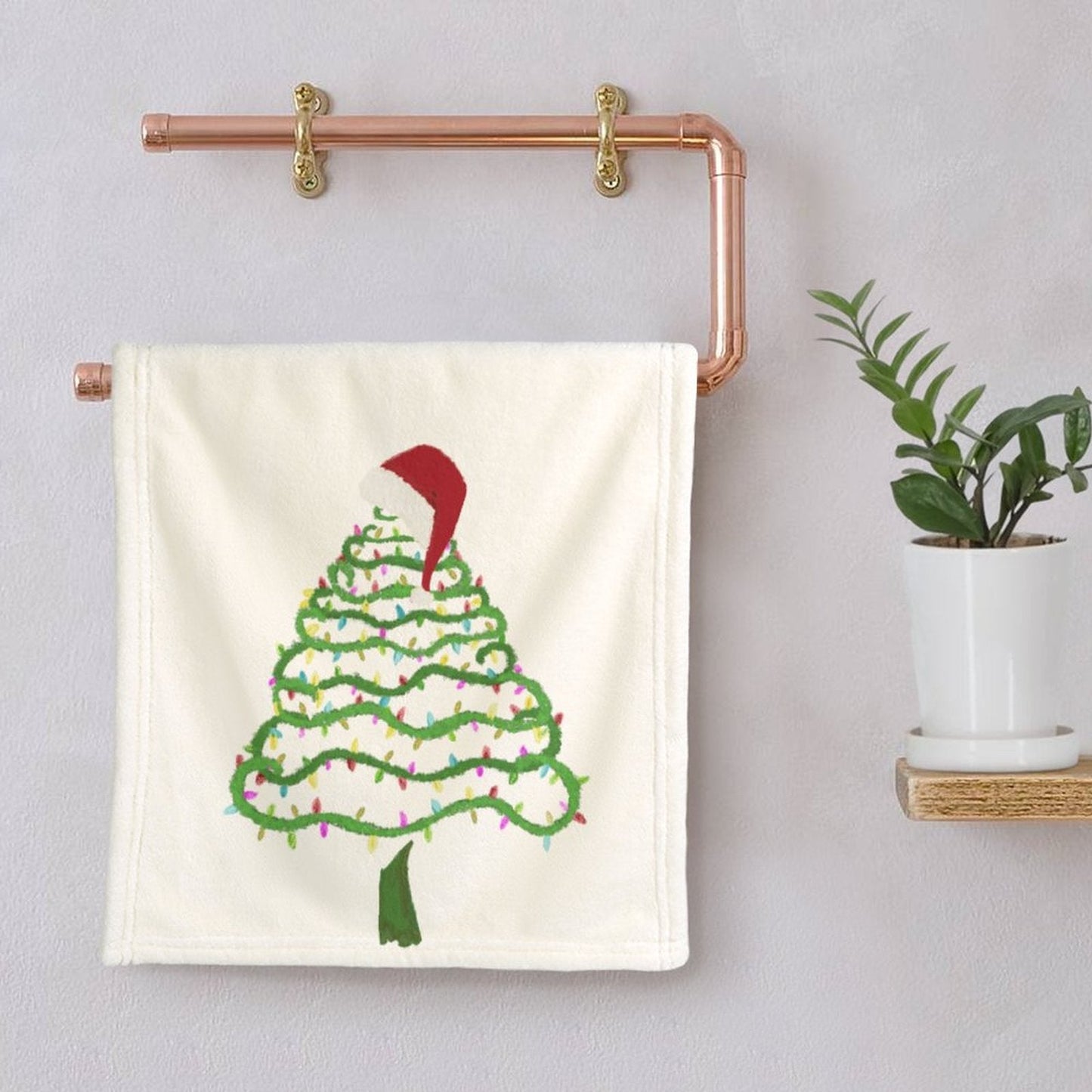 Santa Tree Hand Towel - Blue Cava