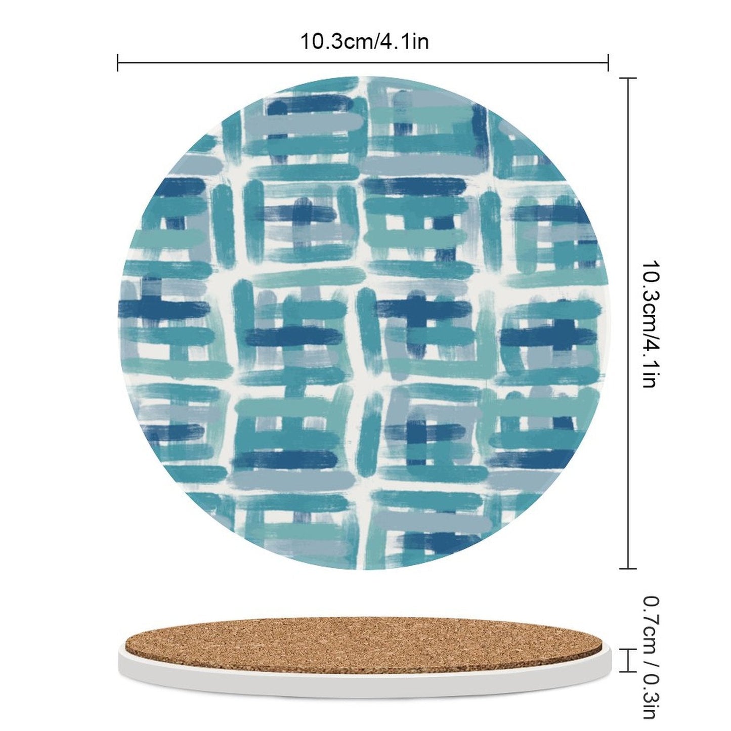 Sea Glass Round Ceramic Coaster - Blue Cava