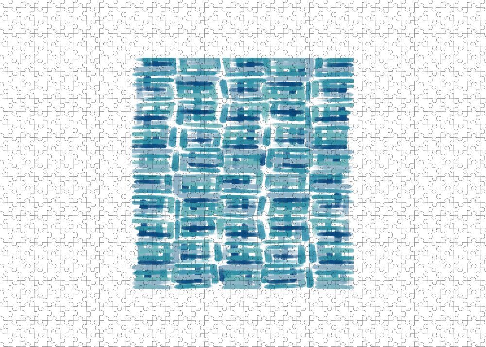 Sea Glass Stripes - Puzzle - Blue Cava