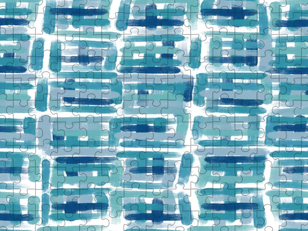 Sea Glass Stripes - Puzzle - Blue Cava