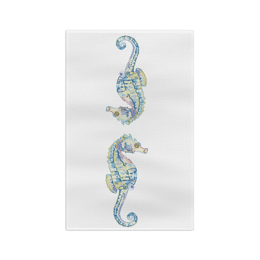 Seahorse Microfiber Tea Towel - Blue Cava