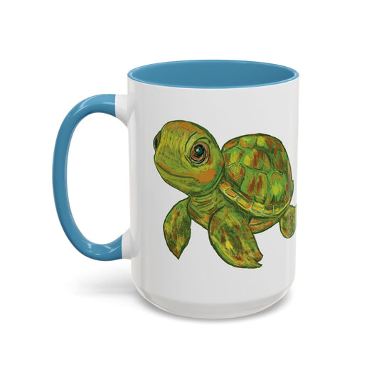 Shelly Sea Turtle Coffee Mug (11oz & 15oz) - Blue Cava