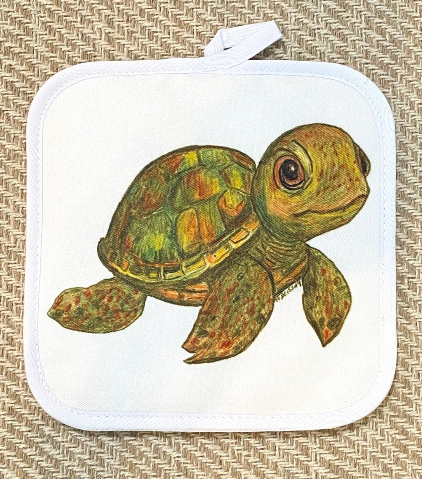 "Shelly" Sea Turtle Pot Holder - Blue Cava