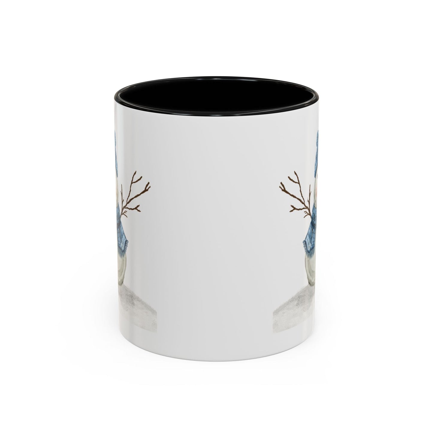 Snowman Accent Coffee Mug (11oz & 15oz) - Blue Cava