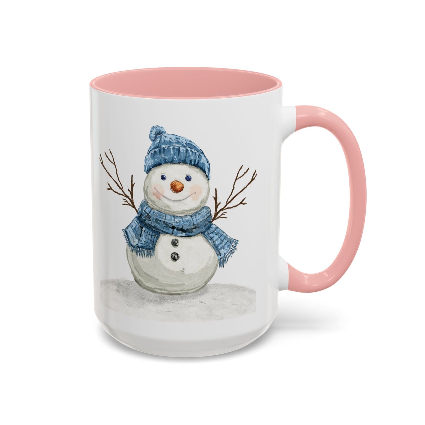 Snowman Accent Coffee Mug (11oz & 15oz) - Blue Cava