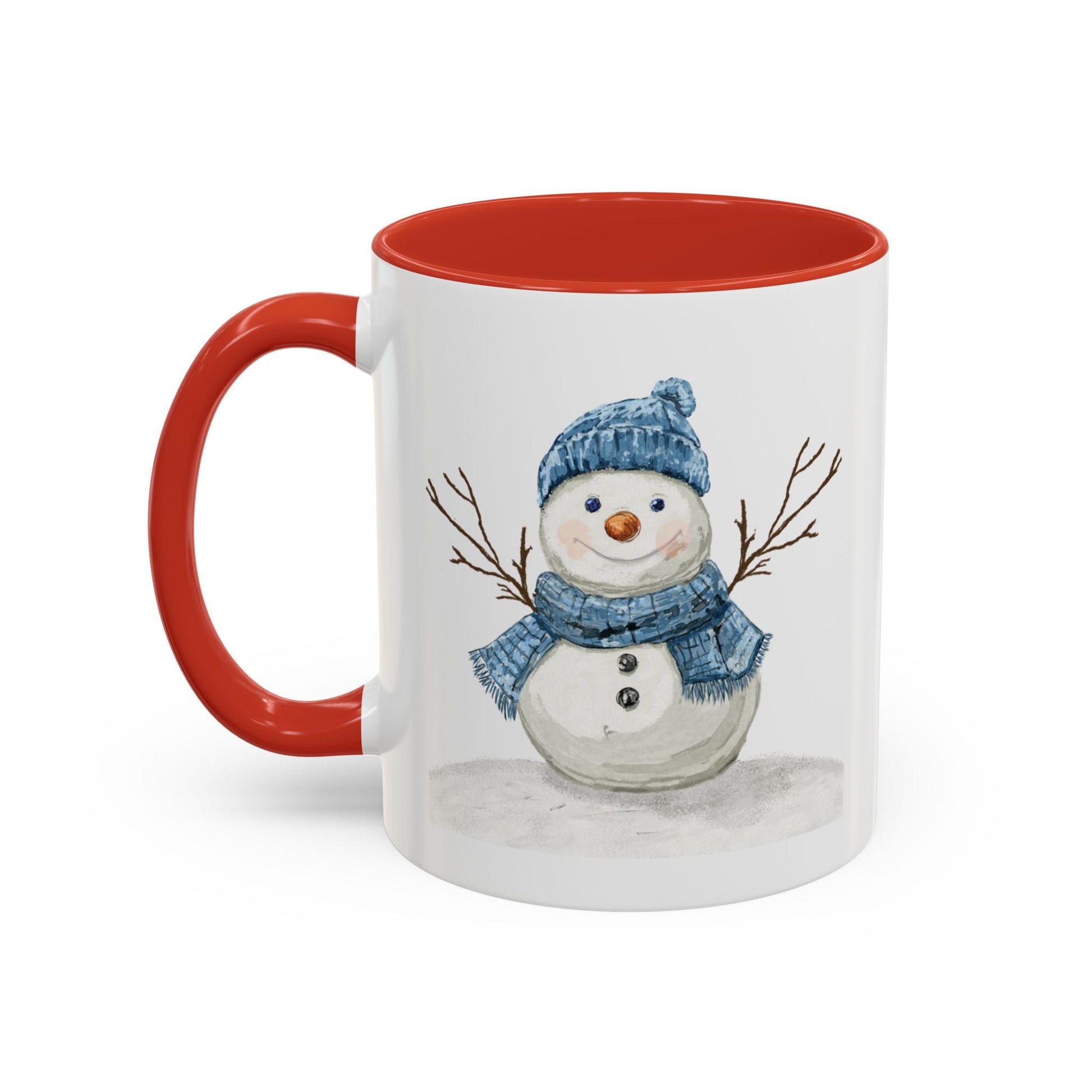 Snowman Accent Coffee Mug (11oz & 15oz) - Blue Cava