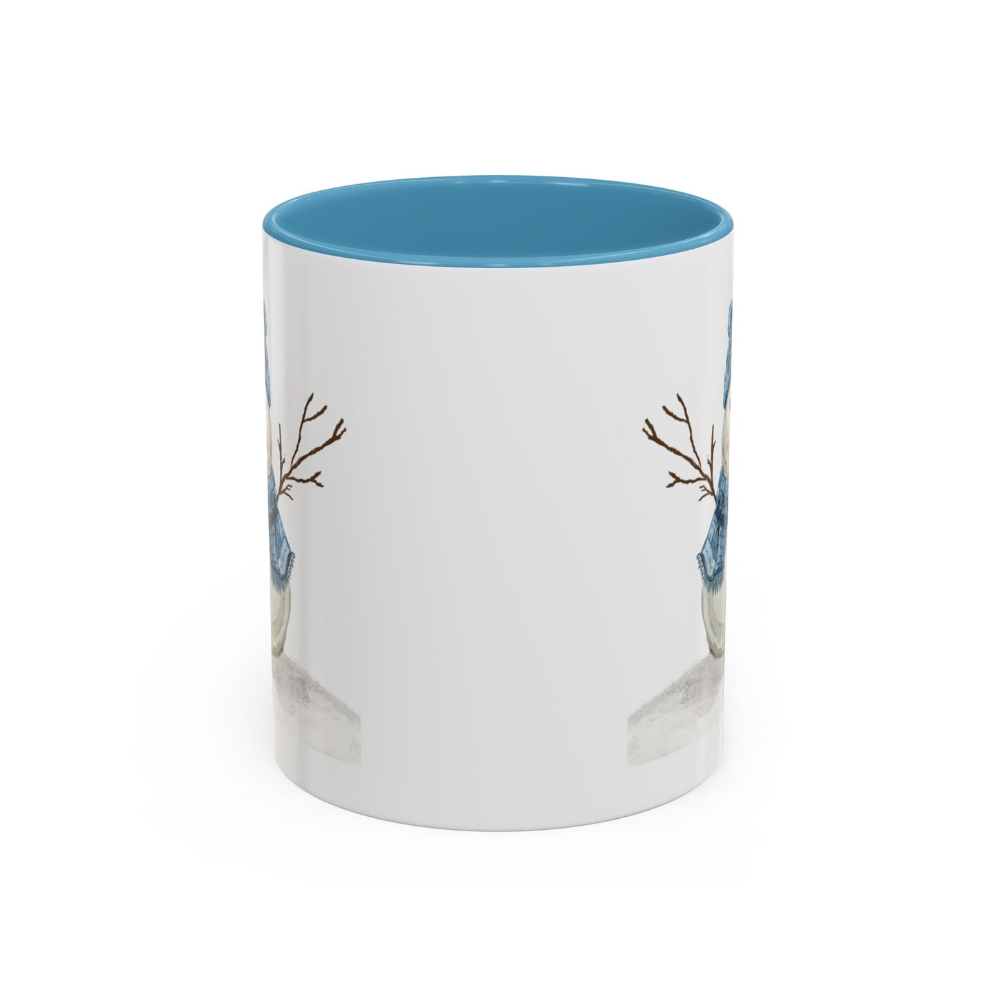 Snowman Accent Coffee Mug (11oz & 15oz) - Blue Cava