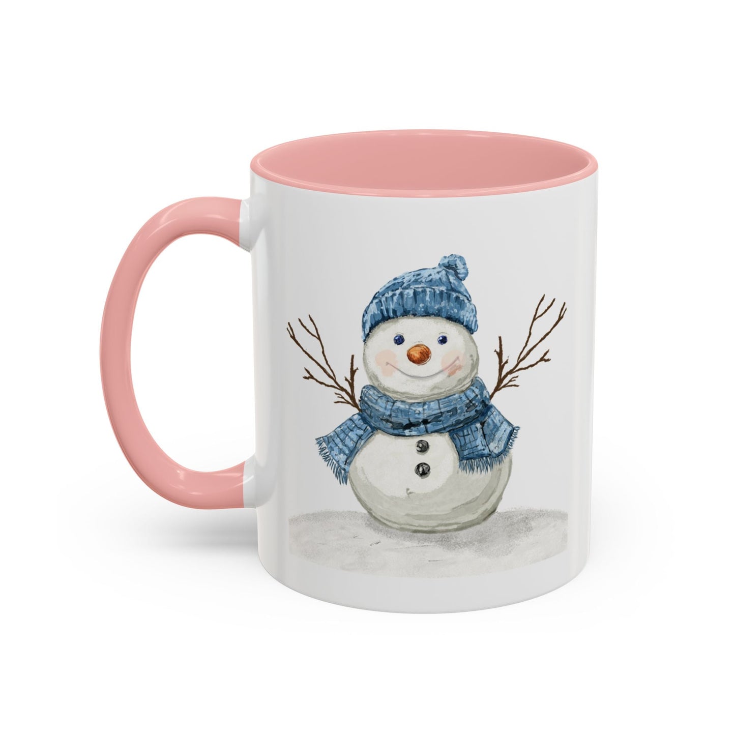 Snowman Accent Coffee Mug (11oz & 15oz) - Blue Cava