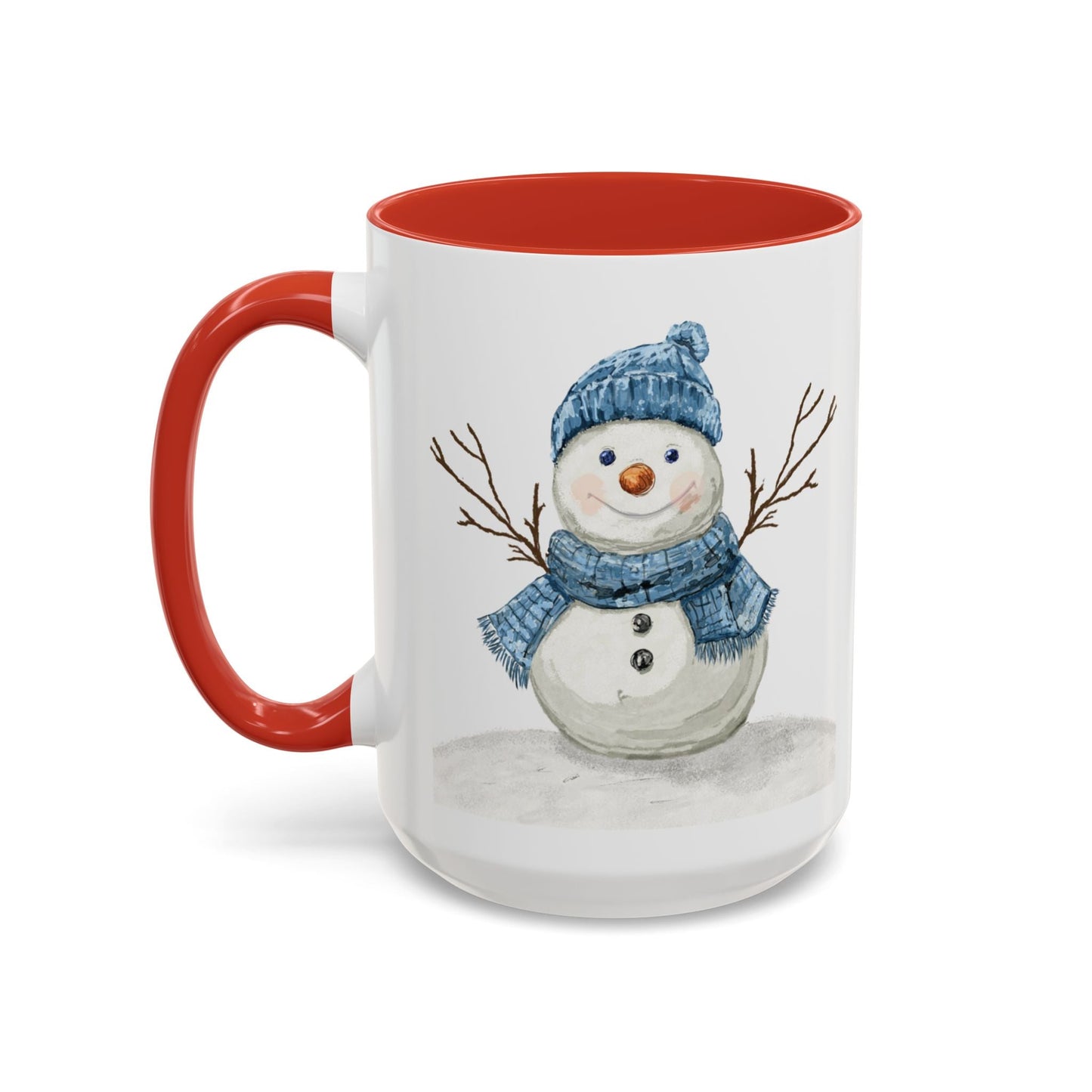 Snowman Accent Coffee Mug (11oz & 15oz) - Blue Cava