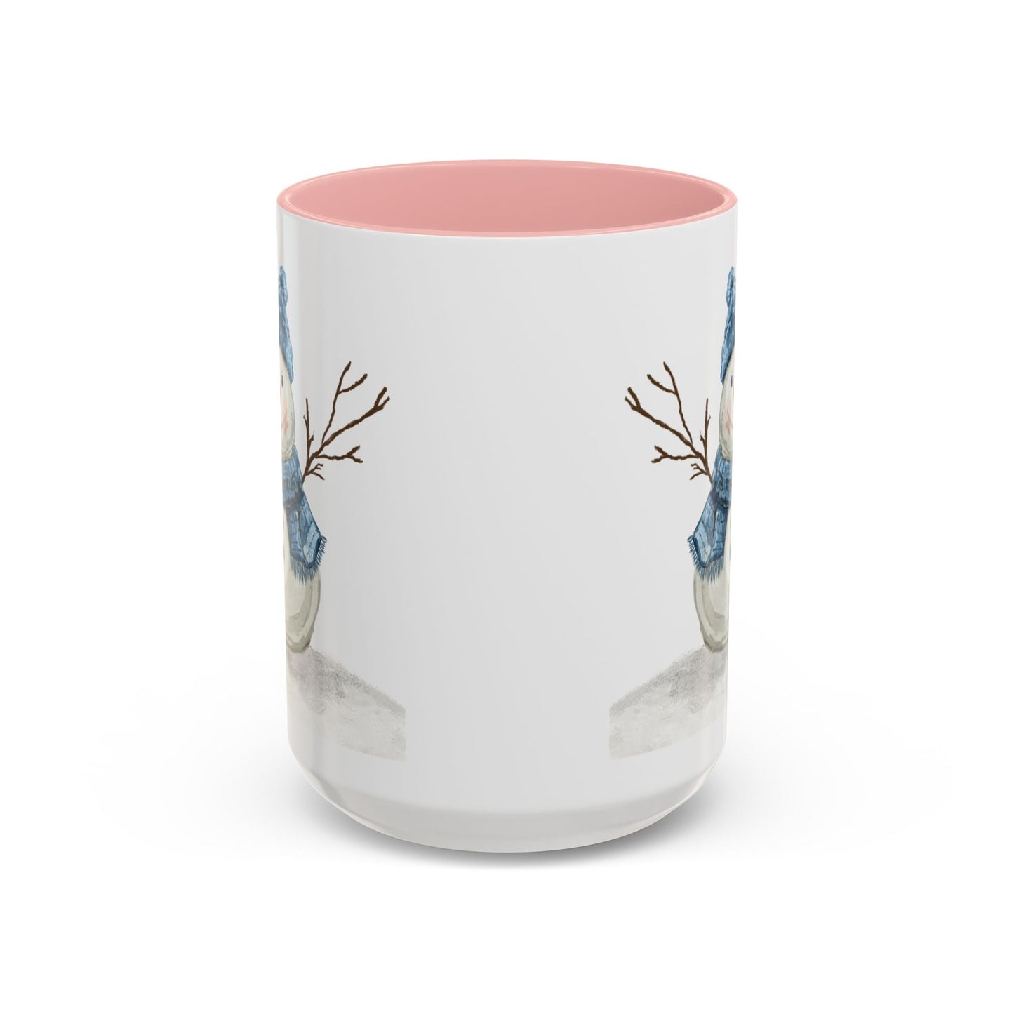 Snowman Accent Coffee Mug (11oz & 15oz) - Blue Cava