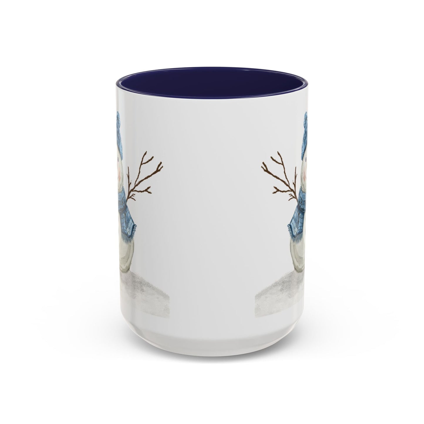 Snowman Accent Coffee Mug (11oz & 15oz) - Blue Cava