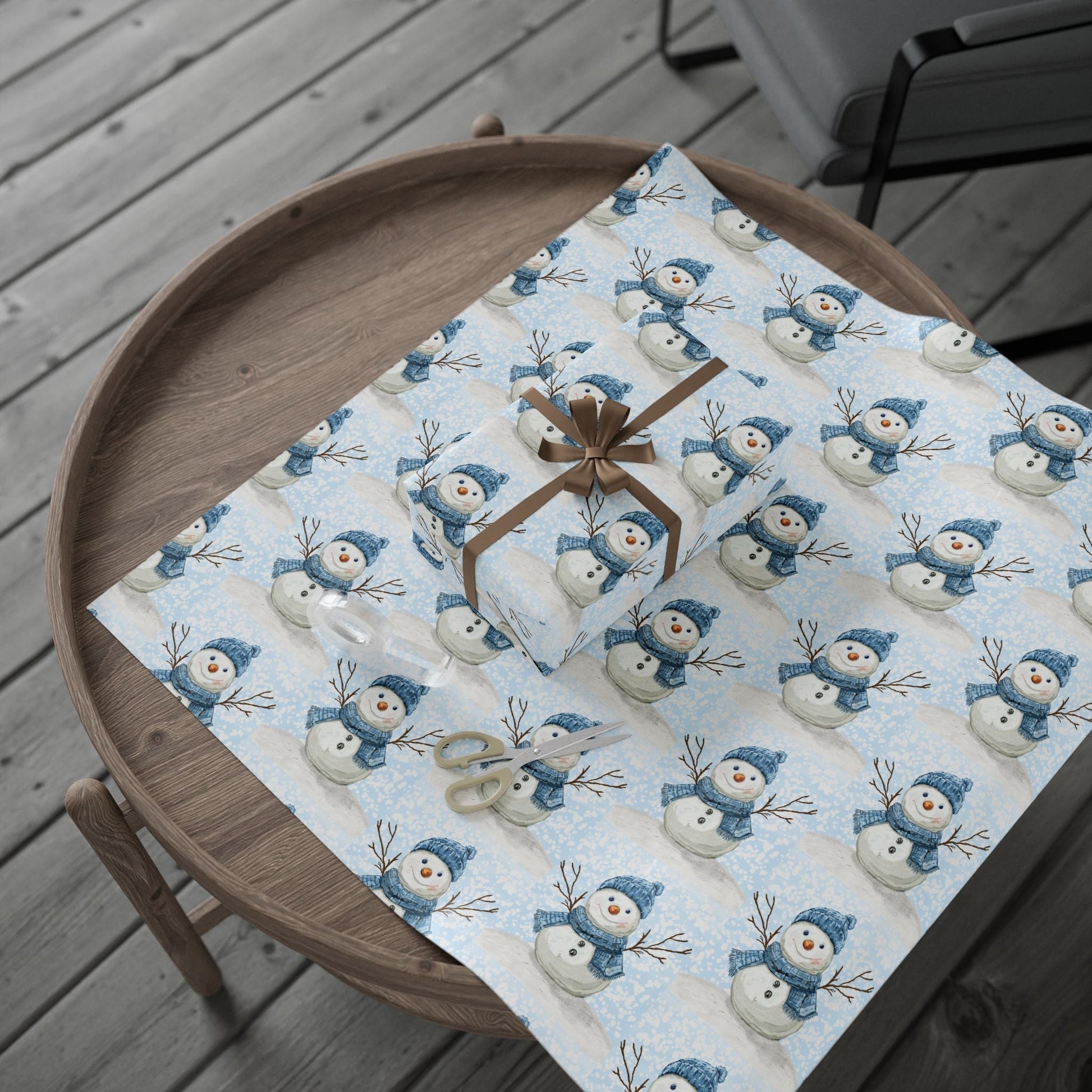 Snowman Wrapping Papers - Blue Cava